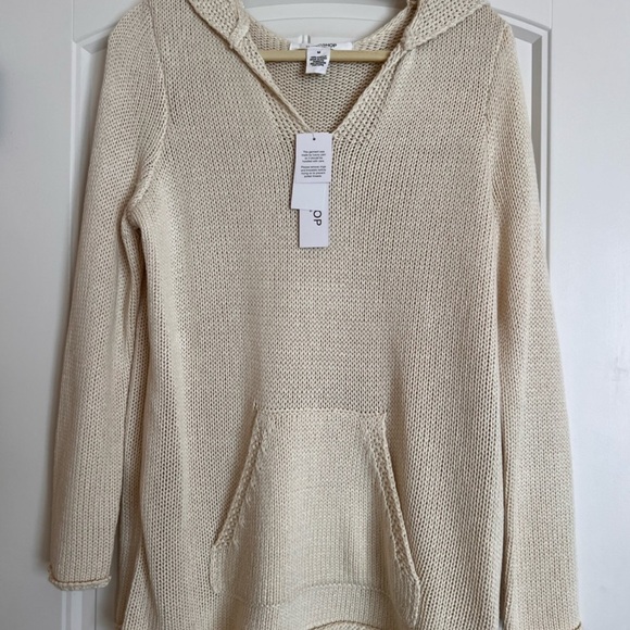 Brand new hoodie sweater cream color hint of yellow size medium - Picture 2 of 6